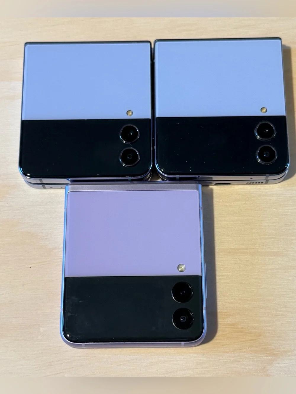 3-Samsung Galaxy Z Flip3 Purple/Blue BROKEN Inside Screens For Parts/Repair-Only